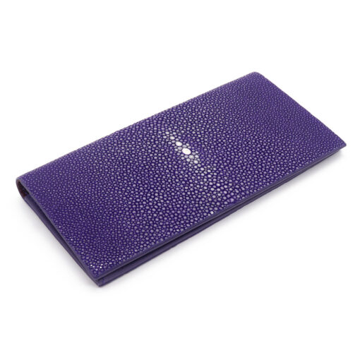 portefeuille long galuchat couleur amethyste mdg