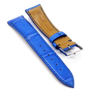 bracelet montre crocodile couleur bleu electrique 2