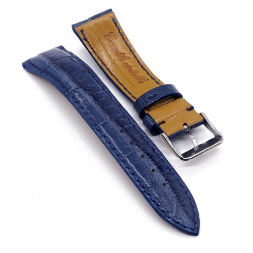 bracelet montre crocodile couleur navy 2