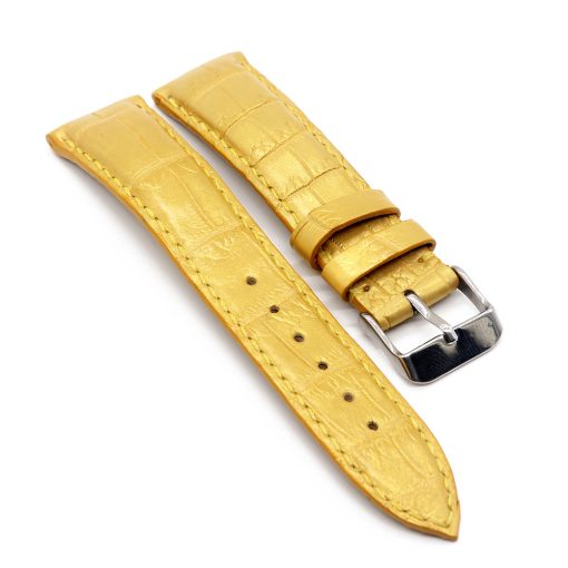 bracelet montre crocodile couleur or 24k