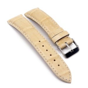 bracelet montre crocodile couleur sable