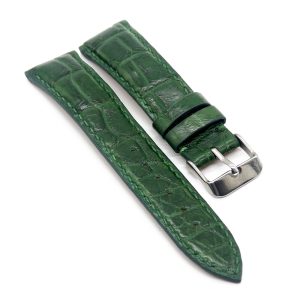 bracelet montre crocodile couleur vert emeraude