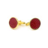 boutons de manchette argent galuchat rouge or