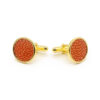 boutons de manchette argent galuchat tangerine or