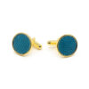 boutons de manchette argent galuchat turquoise or